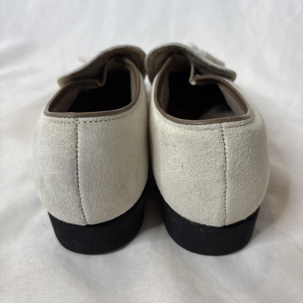 Hush Puppies 6M Women's Suede Tassel Loafers Bone‎ Slip On